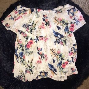 Floral off the shoulder shirt